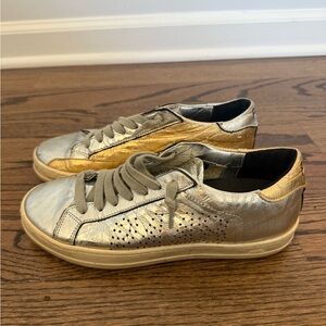 P448 Metallic Silver and Gold Sneakers